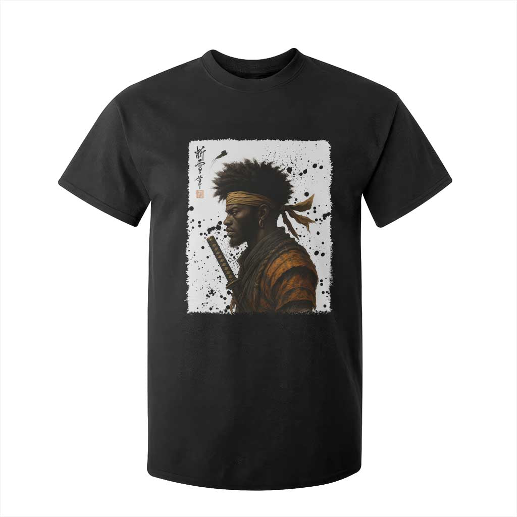 Afro American Samurai T Shirt For Kid Japanese Vintage Graphic Sumie Katana TS12 Black Print Your Wear