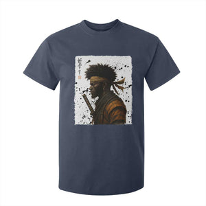 Afro American Samurai T Shirt For Kid Japanese Vintage Graphic Sumie Katana TS12 Navy Print Your Wear