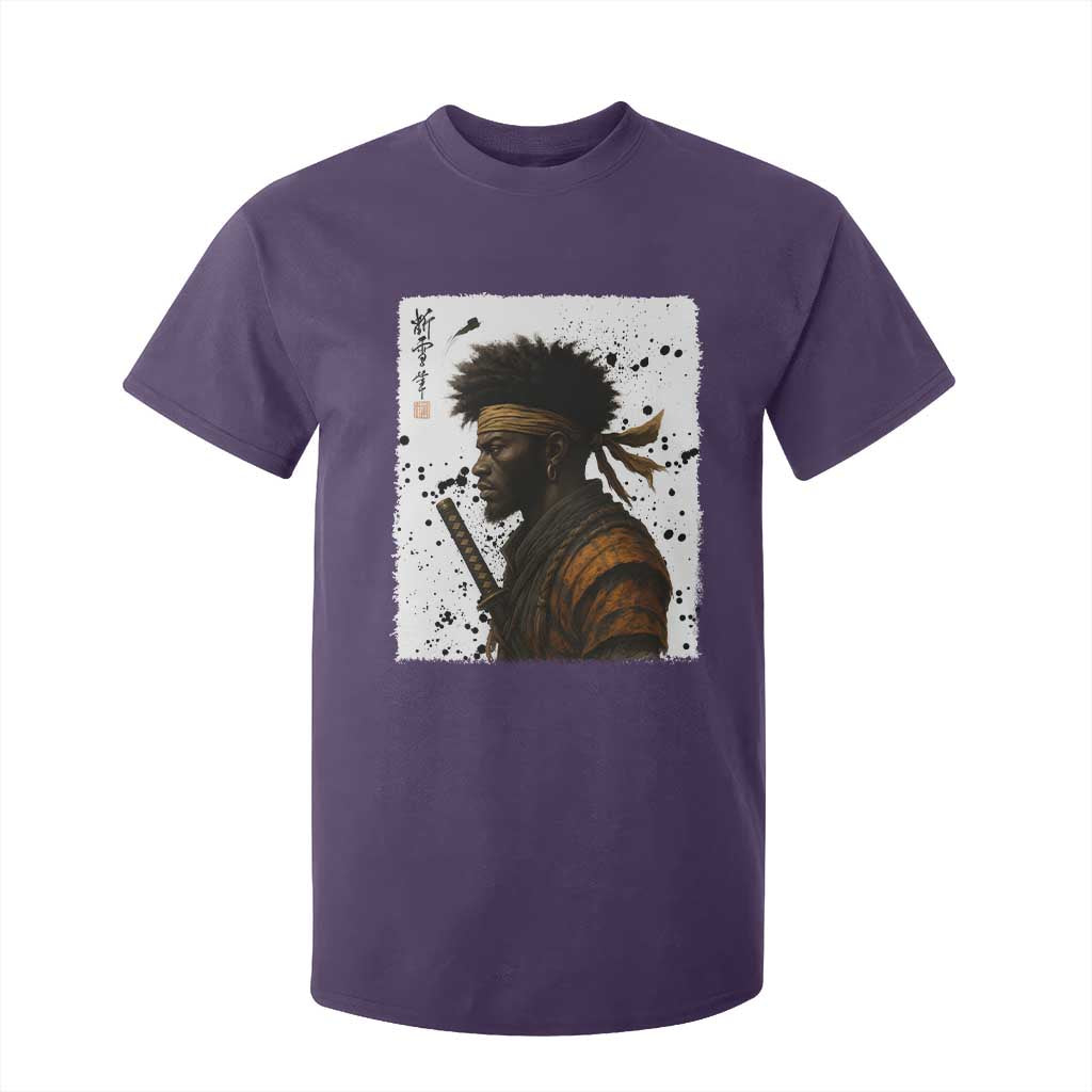 Afro American Samurai T Shirt For Kid Japanese Vintage Graphic Sumie Katana TS12 Purple Print Your Wear