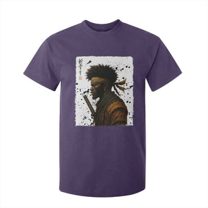 Afro American Samurai T Shirt For Kid Japanese Vintage Graphic Sumie Katana TS12 Purple Print Your Wear