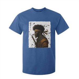 Afro American Samurai T Shirt For Kid Japanese Vintage Graphic Sumie Katana TS12 Royal Blue Print Your Wear