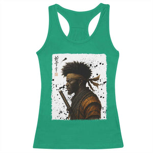 Afro American Samurai Racerback Tank Top Japanese Vintage Graphic Sumie Katana TS12 Irish Green Print Your Wear