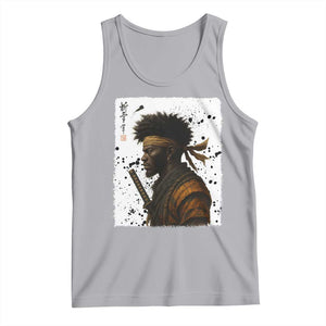 Afro American Samurai Tank Top Japanese Vintage Graphic Sumie Katana TS12 Athletic Heather Print Your Wear