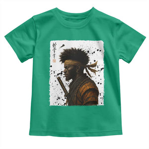 Afro American Samurai Toddler T Shirt Japanese Vintage Graphic Sumie Katana TS12 Irish Green Print Your Wear
