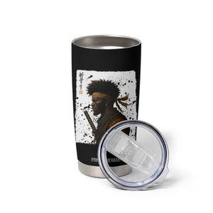 Afro American Samurai Tumbler Cup Japanese Vintage Graphic Sumie Katana TS12 Print Your Wear
