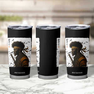 Afro American Samurai Tumbler Cup Japanese Vintage Graphic Sumie Katana TS12 Print Your Wear