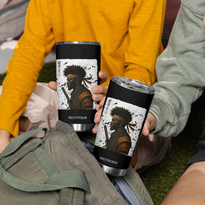 Afro American Samurai Tumbler Cup Japanese Vintage Graphic Sumie Katana TS12 Print Your Wear