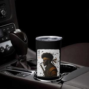 Afro American Samurai Tumbler Cup Japanese Vintage Graphic Sumie Katana TS12 Print Your Wear