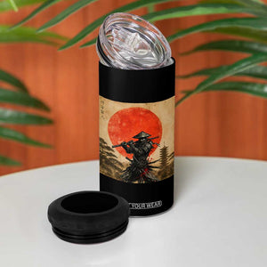 Japanese Samurai 4 in 1 Can Cooler Tumbler Warrior With Katana Vintage Ukiyoe Style TS12 Print Your Wear