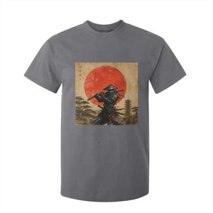 Japanese Samurai T Shirt For Kid Warrior With Katana Vintage Ukiyoe Style TS12 Charcoal Print Your Wear