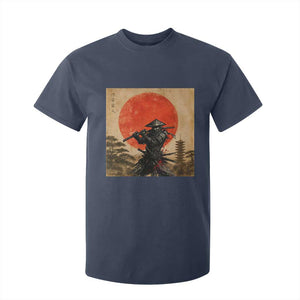 Japanese Samurai T Shirt For Kid Warrior With Katana Vintage Ukiyoe Style TS12 Navy Print Your Wear