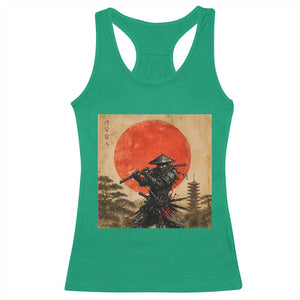 Japanese Samurai Racerback Tank Top Warrior With Katana Vintage Ukiyoe Style TS12 Irish Green Print Your Wear