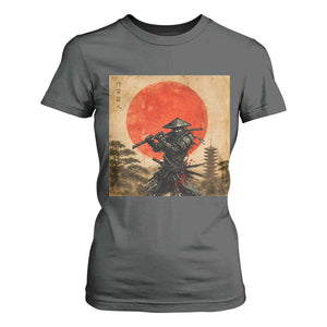 Japanese Samurai T Shirt For Women Warrior With Katana Vintage Ukiyoe Style TS12 Dark Heather Print Your Wear