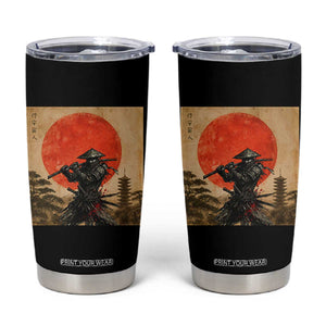 Japanese Samurai Tumbler Cup Warrior With Katana Vintage Ukiyoe Style TS12 Black Print Your Wear