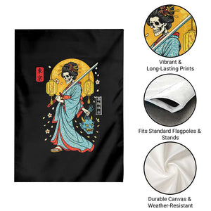 Horror Samurai Geisha Skull Garden Flag Japanese Kimono And Katana TS12 Print Your Wear
