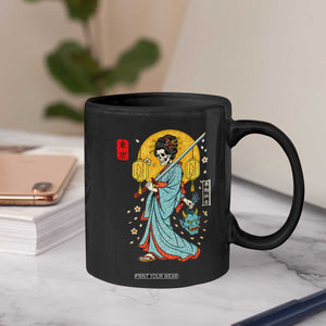 Horror Samurai Geisha Skull Coffee Mug Japanese Kimono And Katana TS12 Print Your Wear