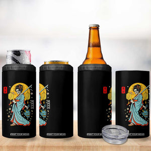 Horror Samurai Geisha Skull 4 in 1 Can Cooler Tumbler Japanese Kimono And Katana TS12 Print Your Wear