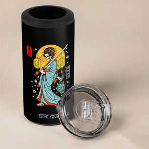 Horror Samurai Geisha Skull 4 in 1 Can Cooler Tumbler Japanese Kimono And Katana TS12 Print Your Wear
