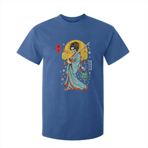 Horror Samurai Geisha Skull T Shirt For Kid Japanese Kimono And Katana TS12 Royal Blue Print Your Wear
