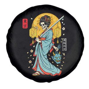Horror Samurai Geisha Skull Spare Tire Cover Japanese Kimono And Katana TS12 Print Your Wear