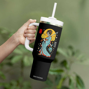 Horror Samurai Geisha Skull Tumbler With Handle Japanese Kimono And Katana TS12 Print Your Wear