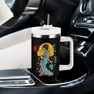 Horror Samurai Geisha Skull Tumbler With Handle Japanese Kimono And Katana TS12 Print Your Wear