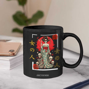 Gothic Japanese Geisha Skeleton Coffee Mug Wearing Kimono TS12 Print Your Wear