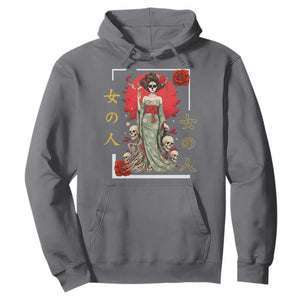 Gothic Japanese Geisha Skeleton Hoodie Wearing Kimono TS12 Charcoal Print Your Wear
