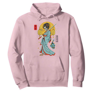 Gothic Samurai Geisha Skeleton Hoodie Japanese Kimono And Katana TS12 Light Pink Print Your Wear