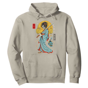 Gothic Samurai Geisha Skeleton Hoodie Japanese Kimono And Katana TS12 Sand Print Your Wear