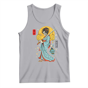 Gothic Samurai Geisha Skeleton Tank Top Japanese Kimono And Katana TS12 Athletic Heather Print Your Wear