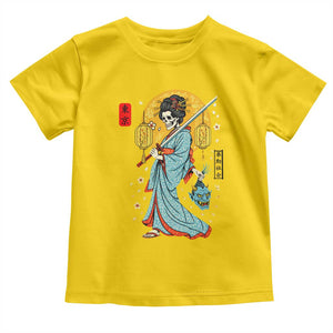 Gothic Samurai Geisha Skeleton Toddler T Shirt Japanese Kimono And Katana TS12 Daisy Print Your Wear