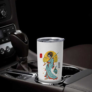Gothic Samurai Geisha Skeleton Tumbler Cup Japanese Kimono And Katana TS12 Print Your Wear