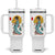Gothic Samurai Geisha Skeleton Tumbler With Handle Japanese Kimono And Katana TS12 One Size: 40 oz White Print Your Wear
