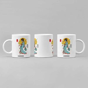 Gothic Samurai Geisha Skeleton Coffee Mug Japanese Kimono And Katana TS12 Print Your Wear