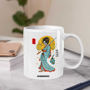 Gothic Samurai Geisha Skeleton Coffee Mug Japanese Kimono And Katana TS12 Print Your Wear