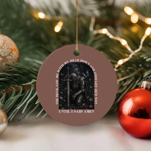 Christian Knight Templar Crusader Ceramic Ornament The Devil Saw Me With My Head Down And Thought He'd Won TS12 1pc Mocha Print Your Wear