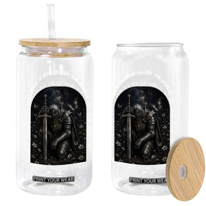 Christian Knight Templar Crusader Glass Can The Devil Saw Me With My Head Down And Thought He'd Won TS12 Print Your Wear