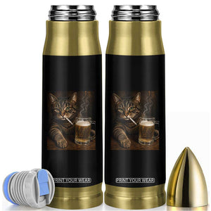Funny Smoking Cat Bullet Tumbler Cigarette Kitty Beer Lover TS12 Black Print Your Wear