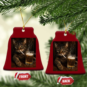Funny Smoking Cat Ceramic Ornament Cigarette Kitty Beer Lover TS12 Print Your Wear