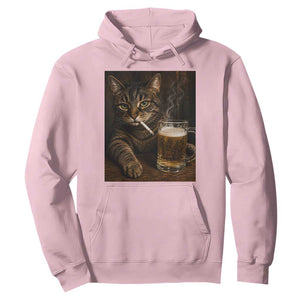 Funny Smoking Cat Hoodie Cigarette Kitty Beer Lover TS12 Light Pink Print Your Wear