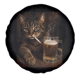 Funny Smoking Cat Spare Tire Cover Cigarette Kitty Beer Lover TS12 Print Your Wear