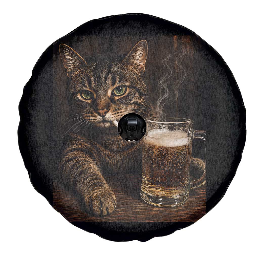 Funny Smoking Cat Spare Tire Cover Cigarette Kitty Beer Lover TS12 Print Your Wear