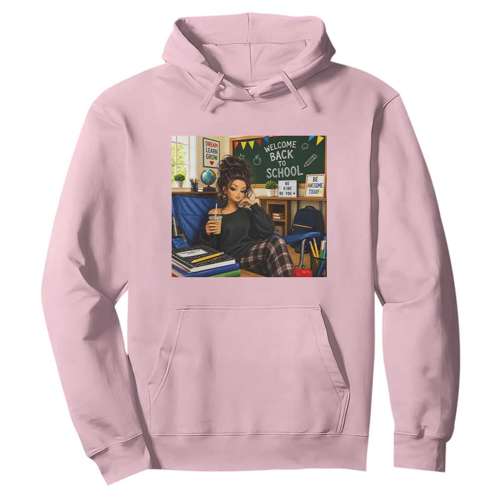 Funny Back To School Doll Face Meme Hoodie Coffee Teacher Gift TS12 Light Pink Print Your Wear
