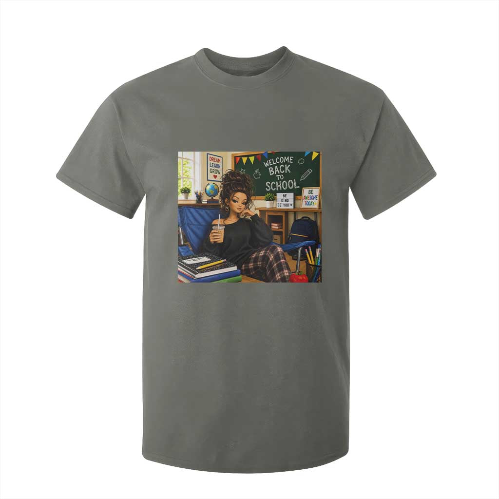 Funny Back To School Doll Face Meme T Shirt For Kid Coffee Teacher Gift TS12 Military Green Print Your Wear