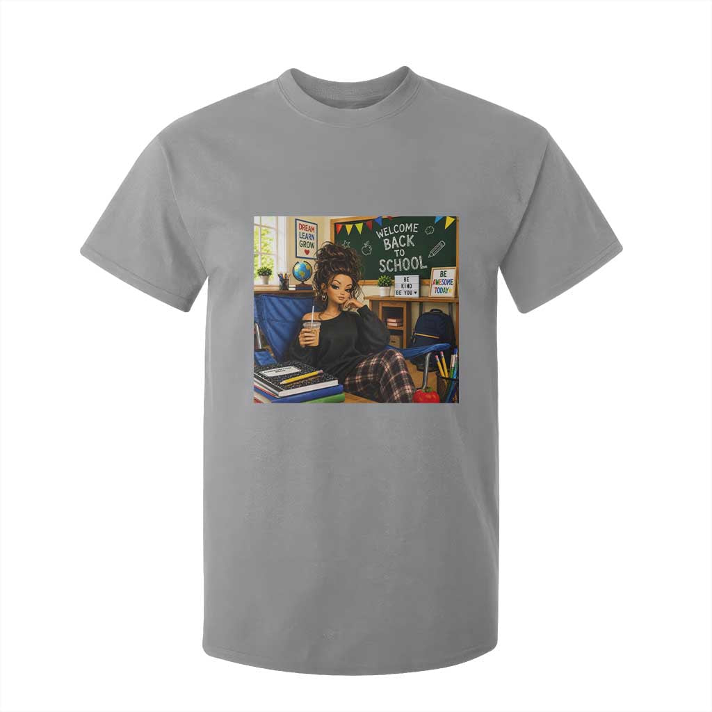 Funny Back To School Doll Face Meme T Shirt For Kid Coffee Teacher Gift TS12 Sport Gray Print Your Wear