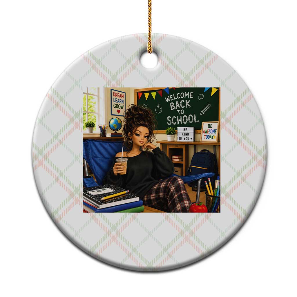 Funny Back To School Doll Face Meme Ceramic Ornament Coffee Teacher Gift TS12 1pc Christmas Plaid Print Your Wear