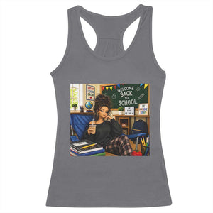 Funny Back To School Doll Face Meme Racerback Tank Top Coffee Teacher Gift TS12 Charcoal Print Your Wear