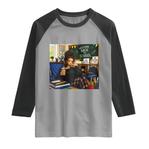Funny Back To School Doll Face Meme Raglan Shirt Coffee Teacher Gift TS12 Sport Gray Black Print Your Wear
