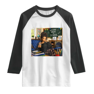 Funny Back To School Doll Face Meme Raglan Shirt Coffee Teacher Gift TS12 White Black Print Your Wear